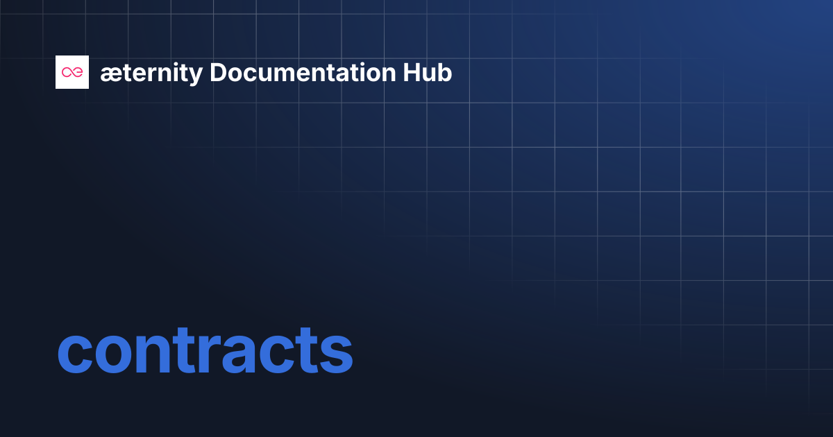 contracts | æternity Documentation Hub