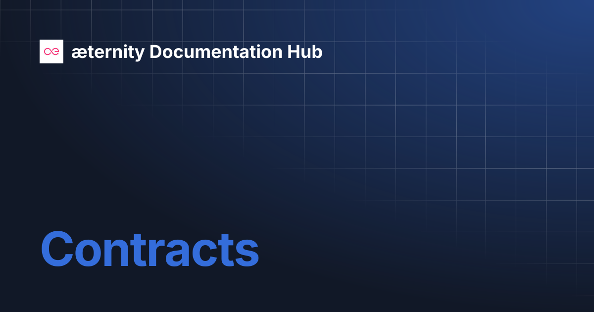 Contracts | æternity Documentation Hub