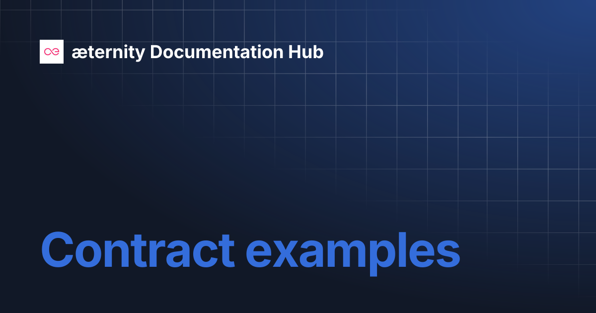 Contract examples | æternity Documentation Hub