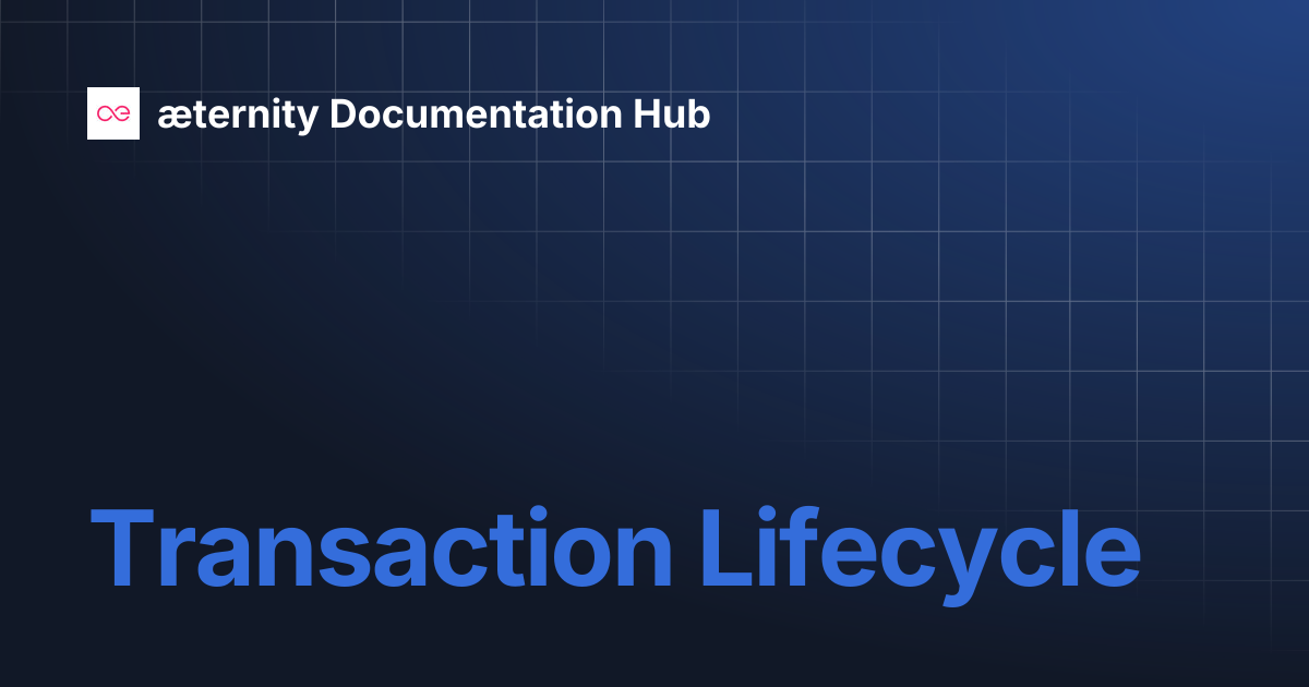 Transaction Lifecycle | æternity Documentation Hub